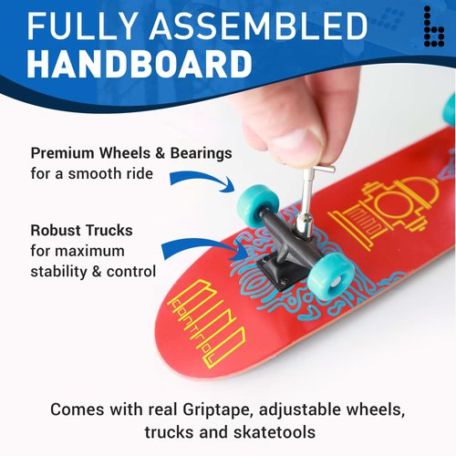 Braille Skateboarding Mini Skateboards for Kids & Adults 11” Dragon Pro Fingerboard Hand Skateboard Toy Set, Handboard Finger Board + Real Tools, Deck Grip Tape, Adjustable Hardware, Wheels & Trucks