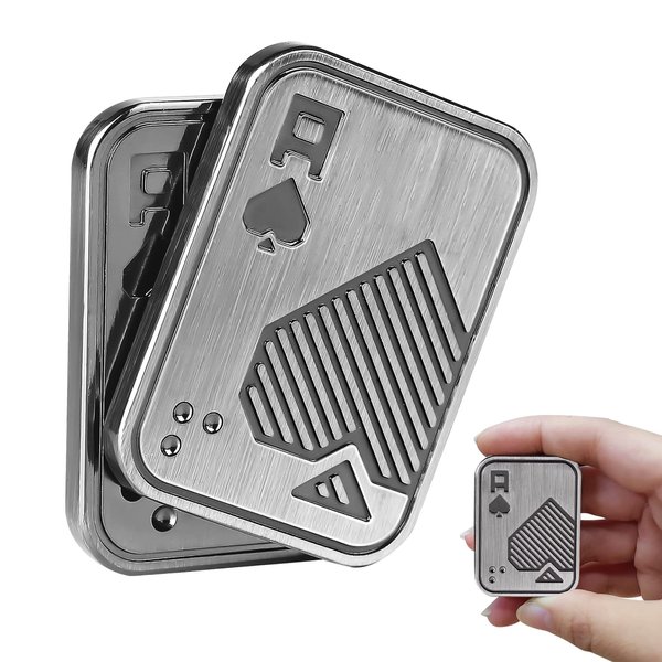 ITOKEY Fidget Toys Adults, Fidgets Desk Toy for Men, EDC Metal Fidget Slider, Magnetic Poker Push Card, Adult Fidget Toy for Anxiety ADHD, Cool Office Gadgets Gift for Dad Teens