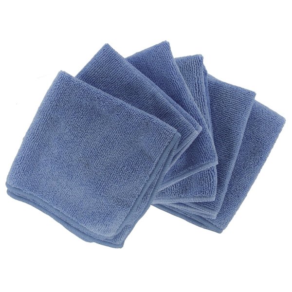 Shaxon Ultra Absorbent Microfiber Cleaning Cloths, 6 Pack, Blue, 12 x 12 Inches
