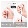 RHOS Retractable Rat Tail Comb for Parting,Protable Fine Tooth Teasing Comb for Styling,Hair Cutting,Braiding-Carbon Parting Combs for Braiding Hair,Stainless Steel Pin Tail Teasing Comb(White)