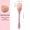 WOKOTO 1pcs Pink Shiny Rhinestone Nail Art Dust Brushes For Acrylic Nails Powder Remover Brushes Loose Face Cosmetics Blending Liquid Foundation Powder Make Up Brushes Nail Trimming Cleaning Tools