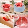 Silicone Wax Warmer Liners with Spatula Sticks - 2 Pcs Non-Stick Reusable Wax Melt Bowls for Hair Removal (Blue, Pink)