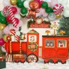 Christmas Balloon Garland Arch Kit Christmas Party Decorations Red Green Pink Balloons Arch with Gingerbread Man Cane Candy Foil Balloon for Kids Xmas New Year Birthday Party Decoration