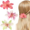 3 PACK Hawaiian Flower Hair Clips, Orchid Alligator Clips Big Bohemian Hair Pins Flower Hair Barrettes Daisy Alligator Hair Clips for Wedding Bridal Beach Party