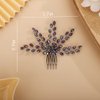 Chargances Rhinestone Bridal Wedding Hair Comb Purple Flower Bridal Side Comb Beaded Crystal Hair Vine Pieces Handmade Hair Accessories for Women and Girls (Purple)