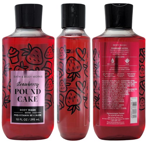 Strawberry Pound Cake Women's Body Wash with Pro-Vitamin B5 and Aloe - 10 FL OZ / 295 mL for bath n body work