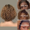 afsisterwig Short Pixie Wig Human Hair Curly Lace Wigs Ombre Honey Blonde Hair 13x4 Pixie Lace Front Human Hair Wigs(13X4 1B/27 Blonde)
