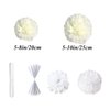 10pcs 8in 10in Cream/Beige Paper Pom Poms Tissue Paper Flower Hanging Paper Flower Balls Wedding Party Flower Decorations DIY Art Craft Blooms for Birthday Baby Shower Nursery Decor
