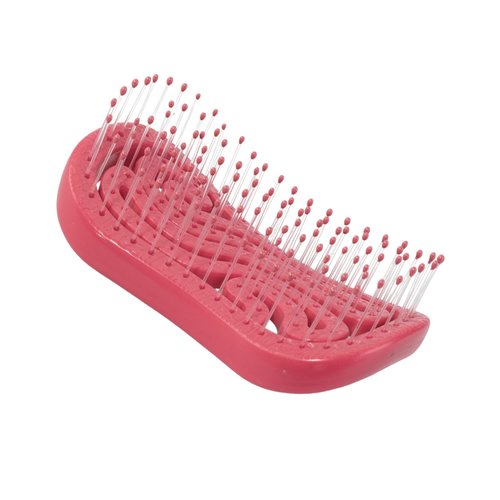 Tangols Double Curved Detangling Hair Brush-100% Bio-Friendly Detangler Hair Brush w/Ultra-Soft Anti Knot Nylon Bristles-Does not Pull on Hair for all Hair Types, Unisex Adults, Kids (Red)