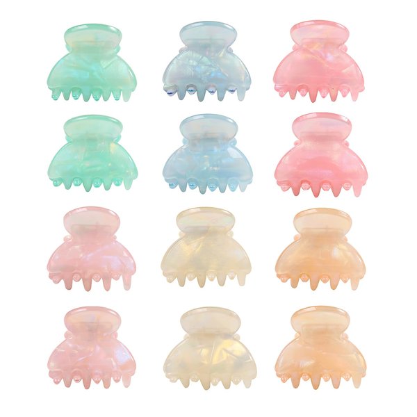 Mistofu 12Pcs Small Hair Claw Clips - Mini Hair Claw Clips for Girls and Women-Stylish Thin Hair Accessories Classic Hair Clips for Easy Styling-small butterfly (small hair clips1)