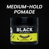 Rolda Black Pomade - Medium Hold With Radiant Shine - Grey Hair Coverage - Water-Based, All-Day, Flake-Free Formula