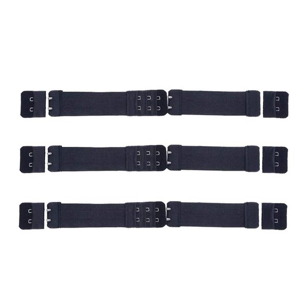 YANTAISIYU 3 Set/Lot Adjustable Wig Elastic Bands with Hooks Elastic Wig Bands for Wig Making Sewing Wig DIY Accessories (Black 3.0 cm)