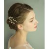 FXmimior Wedding Bridal Rose Gold Hair Accessories Wedding leaf crystal hair jewelry Wedding Comb Crystal Hair Comb Bridal Headpiece Bridal Hair Comb Rhinestone Comb (rose gold)