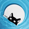 COPOZZ Swim Cap for Women, Silicone Waterproof Comfy Swimming Bathing Cap for Long Hair with Cat Printed (Black Cat-12yrs+)