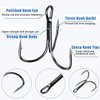 Fishing Treble Hooks Black Triple Fishing Hooks High Carbon Steel Barbed Sharp Round Bend Treble Hooks Replacement for Hard Lures Bait #10 50pcs