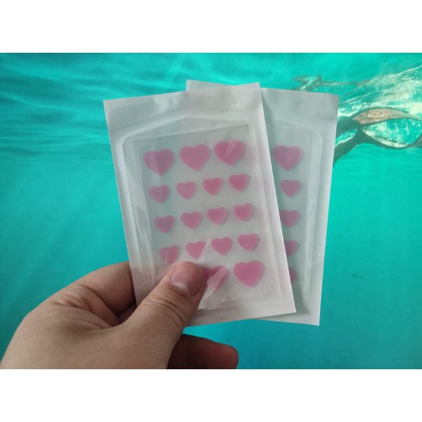 Smileplus, Acne pimple patch Skin care facial Hydrocolloid acne absorbing cover patches cute heart fashion, Blemish Spot, Skin Treatment, Facial Stickers 36pc, pink, 1.47cm 6pcs;0.98cm 12pcs