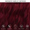 Salaibs Red Long Curly Wavy Wigs for Women Synthetic Lace Front Wigs Heat Resistant Natural Hair Wig for Halloween Daily party