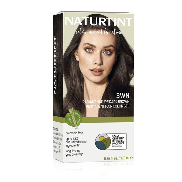 Naturtint Permanent Hair Color 3WN Radiant Nature Dark Brown (Pack of 1), Ammonia Free, Vegan, Cruelty Free, up to 100% Gray Coverage, Long Lasting Results (Packaging may vary)