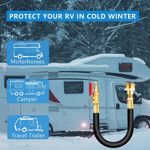 Cytheyia RV Winterizing Kit Sprinkler Blowout Adapter, Antifreeze Sprinkler System Air Compressor Kit Male & Female Quick Connect Blow Out Fitting Plug, RV Motorhome Boat Camper Travel Trailer
