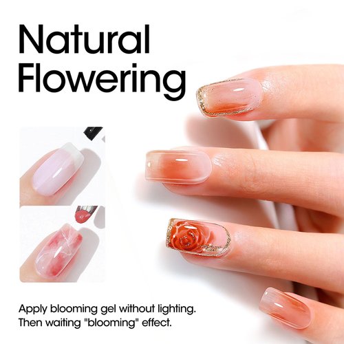 Gellen Blooming Gel - 18ml Clear Blooming Nail Polish Soak Off UV Gel for Spreading Marble Effect,Nail Art Gel Christmas DIY Salon Manicure Design Home