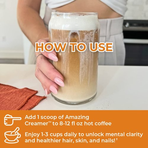 Superfoods Company Amazing Creamer with Collagen - Keto Creamer-Hyaluronic Acid & MCT Oil - Brain Boost & Curbs Cravings - Supports Healthy Skin & Hair - Diet-Friendly [30 Servings] [Salted Caramel]