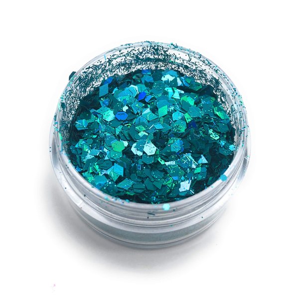 NOCTÍS Blue turquoise glitter for manicures and pedicures, nail art glitters, easy to use
