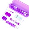 Braces Kit Cleaning Tools Boxed 8 Pack for Orthodontic, Portable Travel Dental Pick Tool Set for Braces, Interdental Brush, Ortho Wax, Floss, Oral Mirror Included - Purple