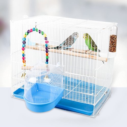 Tfwadmx Bird Cage Bath Parrot Bath Box Accessory Supplies Hanging Bathing Tub for Small Birds Canary Budgies Cockatiel Lovebirds