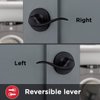 Kwikset Tustin Interior Passage Door Handle, Lever For Closet and Hallway Doors, Reversible Non-Locking Handle Lever, Matte Black, with Microban Protection