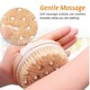 Body Brush for Wet or Dry Brushing - Gentle Exfoliates Dead Skin-Lymphatic Drainage - Cellulite Treatment Dry Skin,Spa Massage Scrub Brush with Soft Boar Bristles