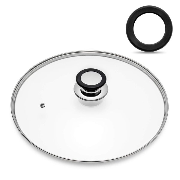 Tempered Glass Lid with Heat Resistant Handle,10.5"/26cm, Clear