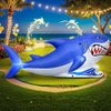 7 FT Shark Inflatable Decoration, Spring Inflatable Blow Up Animal Decorations Built LED Lights for Outdoor Yard Farm Lawn Holiday Garden Birthday Party