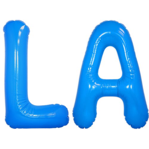 Los Angeles LA Blue Gameday Sports REUSABLE Letters | LA Gameday Letters Sports Party | Baseball, Football, Los Angeles Sports Team Party | LA Inflatable Letters | BASHOUT