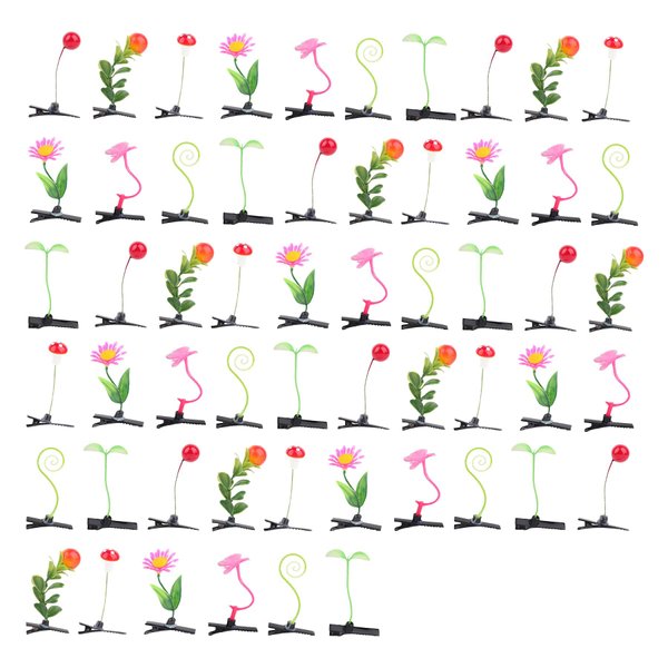 Framendino, 56 Pack Funny Bean Sprout Hair Clips Plant Hairpins Grass Barrette for Christmas Decoration