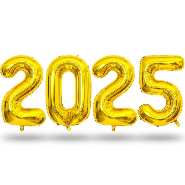 New Years Eve Party Supplies 2025, 40" Gold Number 2025 New Year Helium Balloons for Boys Girls, Class of 2025 Graduation Mylar Foil Balloons for Men Women New Year Celebration Prom Party Decorations