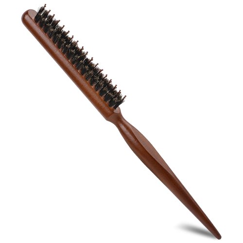 Sliverdew Boar & Nylon Bristle Teasing Brush, Hair Sectioning Comb with Rat Tail Handle Pick, Smoothing Brush for Edge Control, Backcombing, Smoothing, and Styling Thin & Fine Hair to Create Volume