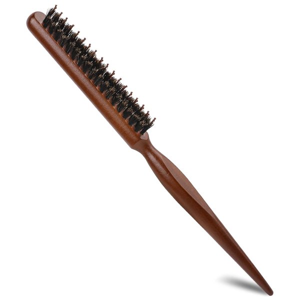 Sliverdew Boar & Nylon Bristle Teasing Brush, Hair Sectioning Comb with Rat Tail Handle Pick, Smoothing Brush for Edge Control, Backcombing, Smoothing, and Styling Thin & Fine Hair to Create Volume