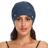 Bonnet Sleep Cap Hair Wrap Cover for Sleeping Satin Lined Head Wrap Nurse Cap Night Cap Slouchy Beanie for Men Women Dark Blue Night Sky