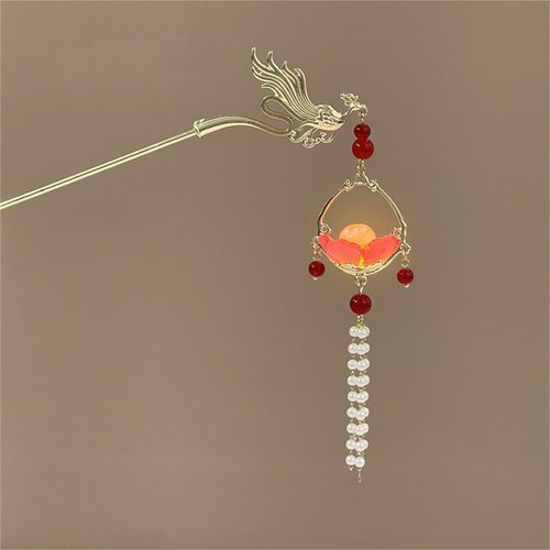 Lantern Light Hairpin Hair Stick Hair Accessories Coiled Tassel Hair Antique Hair pin for Women #09