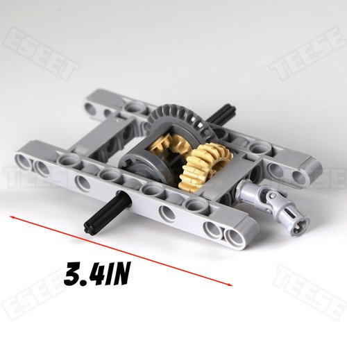 TEESE 10pcs Technic-Frame-Differential-Gear-Set with Universal-Joint-Axle, Compatible with Technic-Parts, for MOC Technic-Project-Bulk-Blocks(Random Color)