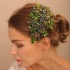 Jumwrit Wedding Hair Comb Rhinestone Bridal Hair Comb Handmade Wedding Headpiece Rhinestone Beads Hair Comb Bride Wedding Hair Accessories for Women Girls(Black)