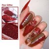 Nail Art Glitter Sequins 6 Boxes Red Crystal Diamond Nail Powder 3D Holographic Nail Art Powder Shiny Flakes Acrylic Nail Glitters Set for Valentine's Day Nail Decoration Manicure Tips Charms