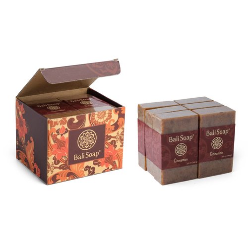 Bali Soap - Cinnamon Natural Soap - Bar Soap for Men & Women - Bath, Body and Face Soap - Vegan, Handmade, Exfoliating Soap - 6 Pack, 3.5 Oz each