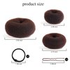 HOFASON Hair Bun Maker Donut 31 Pcs, 6 Pcs Small Hair Donuts for Buns, 5 Pcs Hair Elastic Bands, 20 Pcs Hair Pins, Hair Buns Pieces Ring Style Accessories for Kids Girls Short Thin hair Shaper (Brown)
