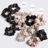 Kitsch Satin Hair Scrunchies for Women - Softer Than Silk Scrunchies for Hair | Satin Scrunchies for Girls & Stylish Satin Hair Ties for Women | Cute Satin Hair Scrunchie for Styling, 5 pack (Black)