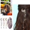Ximimark 3Pcs Moon Crystal Rhinestone Beads Dangle Hairpin Hair Clip Women Bridal Hair Accessories Tassels Hairpin Silver&Gold&Rose Gold