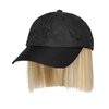 AynnQueen Super Light Wig Quick Drying Baseball Cap with Synthetic Wig Attached 6inch Short Straight Hair UV Protection for Outdoor Sports (Ash Blonde Mix Bleach Blonde)