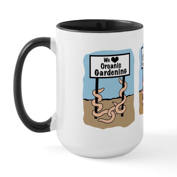 CafePress Organic Gardening Large Mug 15 oz (444 ml) Ceramic Coffee Mug