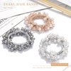 Fashey Pearl Hair Ties Elastic Hair Bands Crystal Ponytail Holder Hair Bead Scrunchies Hair Accessories for Women and Girls（Pack of 3） (Type B)