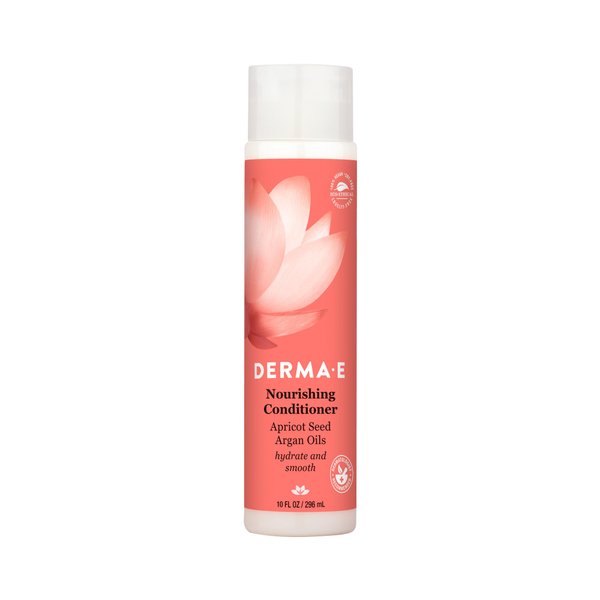 Derma E Nourishing Conditioner with Apricot & Argan Oil – Sulfate Free Frizz Control Conditioner – Color Care Hair Product for Strength and Shine, 10 oz